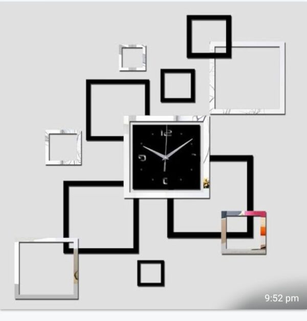 Silver acrylic wall clock best quality all over the pakistan.